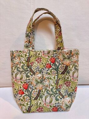 Handmade Floral William Morris Pattern Tote Bag - Green
